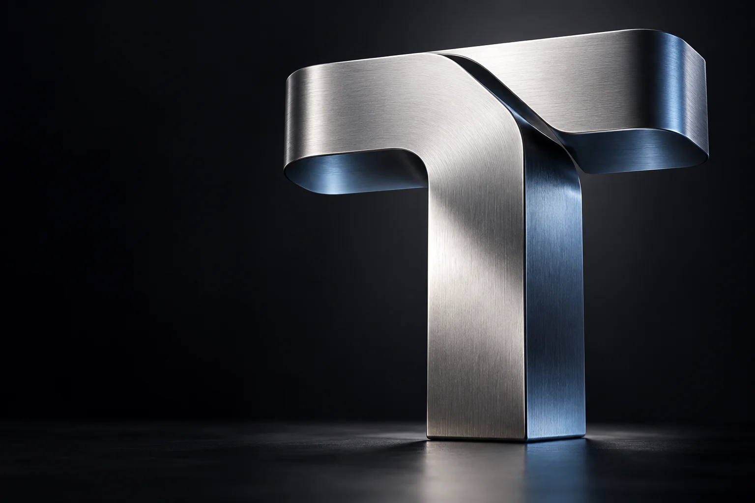 Titanium T sculpture, a conceptual illustration of Titanio's identity